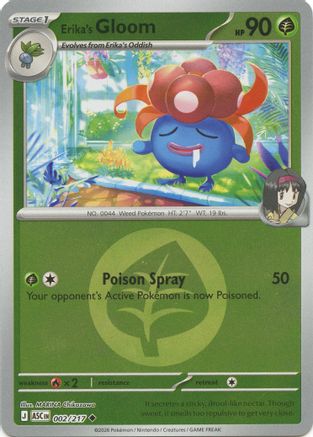 [PKM] Erika's Gloom (Energy Symbol Pattern) 002  - Reverse Holofoil ME Ascended Heroes - Uncommon
