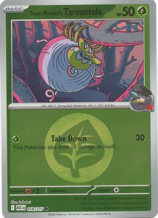 [PKM] Team Rocket's Tarountula (Energy Symbol Pattern) 018  - Reverse Holofoil ME Ascended Heroes - Common