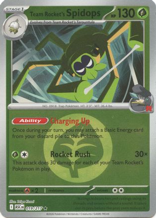 [PKM] Team Rocket's Spidops (Energy Symbol Pattern) 019  - Reverse Holofoil ME Ascended Heroes - Rare