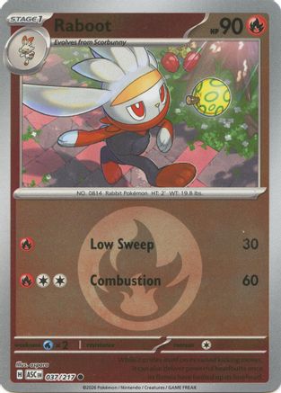 [PKM] Raboot (Energy Symbol Pattern) 037  - Reverse Holofoil ME Ascended Heroes - Common