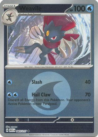 [PKM] Weavile - 045/217 (Energy Symbol Pattern) [ME: Ascended Heroes] Reverse Holofoil