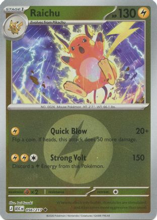 [PKM] Raichu (Energy Symbol Pattern) 056  - Reverse Holofoil ME Ascended Heroes - Uncommon