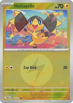 [PKM] Helioptile (Energy Symbol Pattern) 063  - Reverse Holofoil ME Ascended Heroes - Common