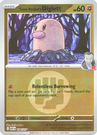 [PKM] Team Rocket's Diglett (Energy Symbol Pattern) 100  - Reverse Holofoil ME Ascended Heroes - Common
