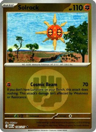[PKM] Solrock (Energy Symbol Pattern) 106  - Reverse Holofoil ME Ascended Heroes - Uncommon