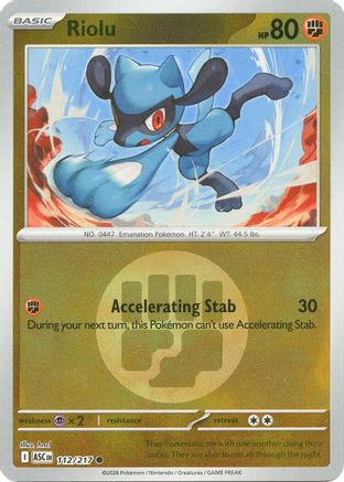 [PKM] Riolu (Energy Symbol Pattern) 112  - Reverse Holofoil ME Ascended Heroes - Common