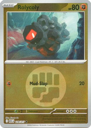 [PKM] Rolycoly (Energy Symbol Pattern) 118  - Reverse Holofoil ME Ascended Heroes - Common