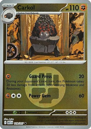 [PKM] Carkol (Energy Symbol Pattern) 119  - Reverse Holofoil ME Ascended Heroes - Common