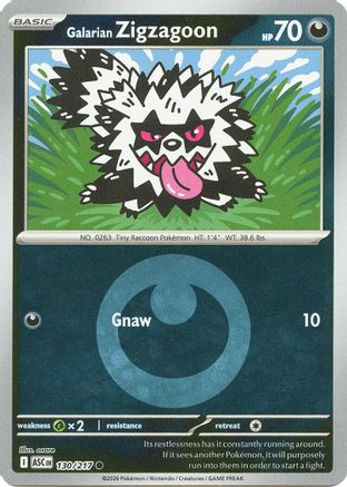 [PKM] Galarian Zigzagoon (Energy Symbol Pattern) 130  - Reverse Holofoil ME Ascended Heroes - Common