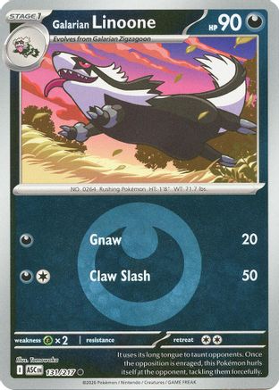 [PKM] Galarian Linoone (Energy Symbol Pattern) 131  - Reverse Holofoil ME Ascended Heroes - Common