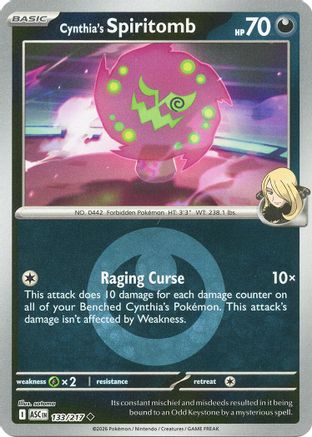 [PKM] Cynthia's Spiritomb - 133/217 (Energy Symbol Pattern) [ME: Ascended Heroes] Reverse Holofoil