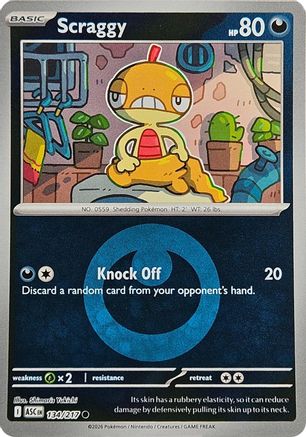 [PKM] Scraggy (Energy Symbol Pattern) 134  - Reverse Holofoil ME Ascended Heroes - Common