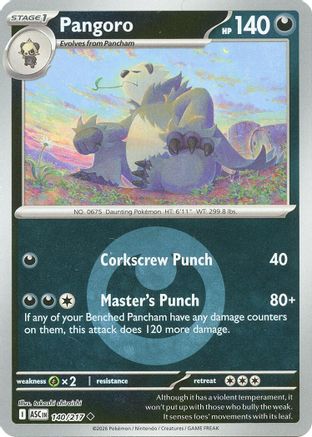 [PKM] Pangoro (Energy Symbol Pattern) 140  - Reverse Holofoil ME Ascended Heroes - Uncommon