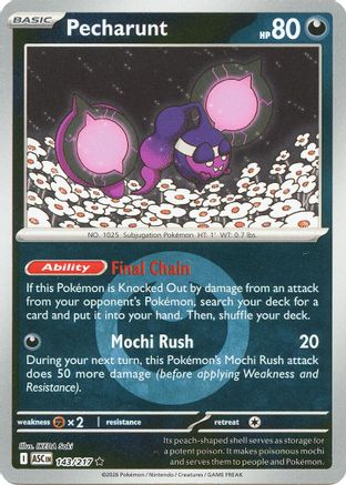 [PKM] Pecharunt (Energy Symbol Pattern) 143  - Reverse Holofoil ME Ascended Heroes - Rare