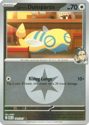 [PKM] Larry's Dunsparce (Energy Symbol Pattern) 163  - Reverse Holofoil ME Ascended Heroes - Common