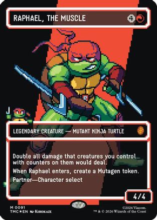 Raphael, the Muscle (0091) (Borderless) (Surge Foil) [TMC 091]  Foil
