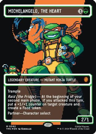 Michelangelo, the Heart (0092) (Borderless) (Surge Foil) [TMC 092]  Foil