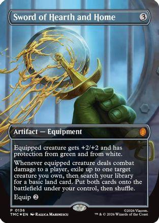 {R} Sword of Hearth and Home (Borderless) (Foil) [Commander Teenage Mutant Ninja Turtles] [TMC 136]