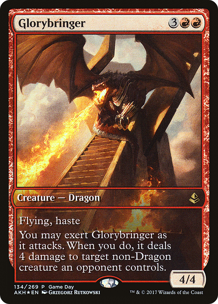{R} Glorybringer (Game Day) [Amonkhet Promos][PA AKH 134]