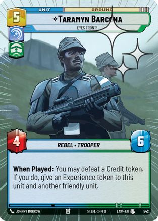 Taramyn Barcona - Eyes Front! (Hyperspace Foil) (542) - A Lawless Time Foil