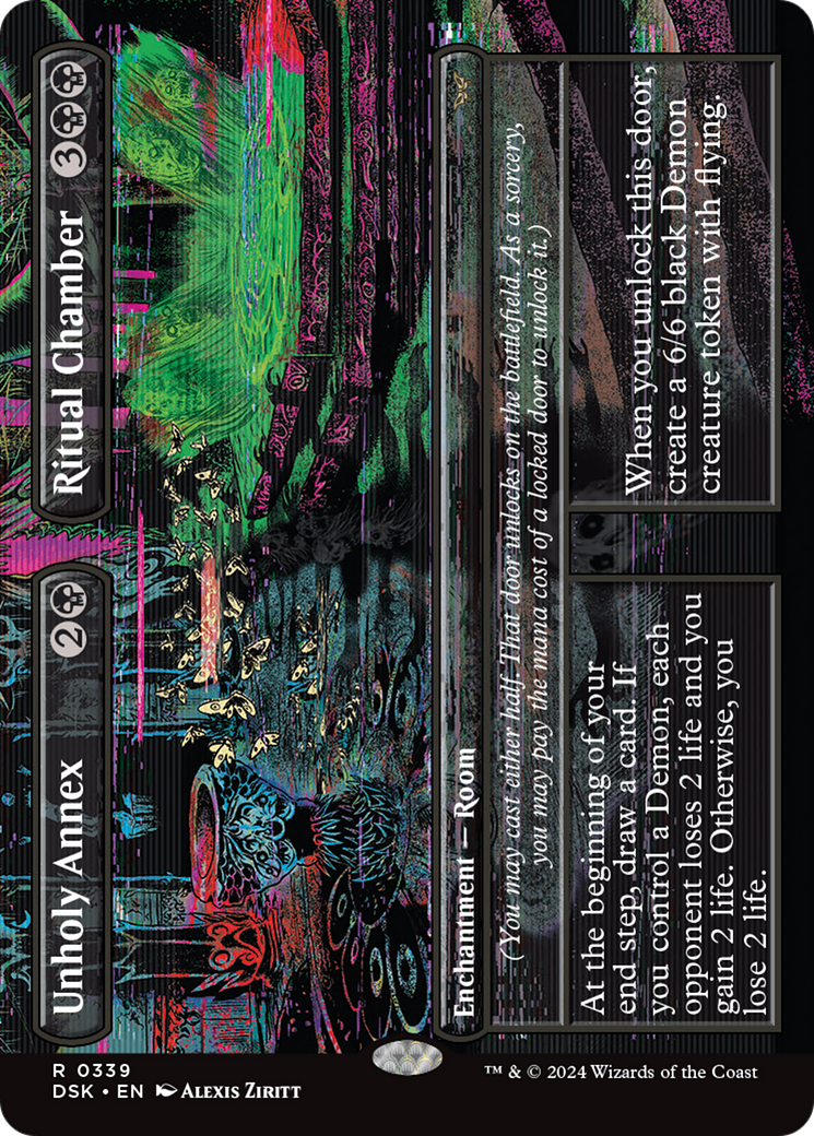 {@R} Unholy Annex // Ritual Chamber (Borderless) [Duskmourn: House of Horror][DSK 339]