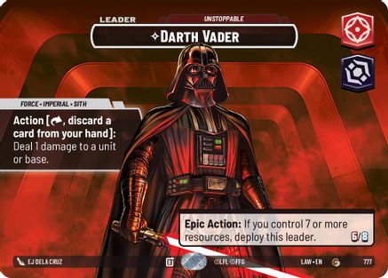 Darth Vader - Unstoppable (Showcase) (777) - A Lawless Time Foil