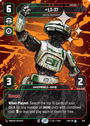 L3-37 - Radical Instigator (Prestige Foil) (829) - A Lawless Time Foil