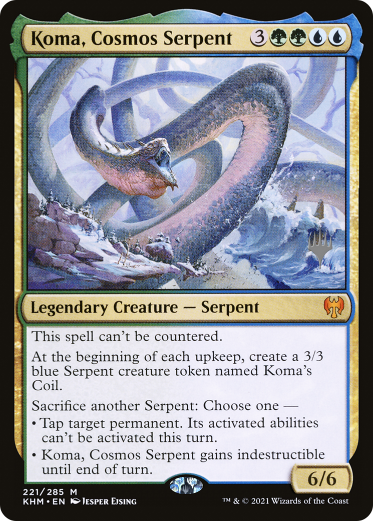 {R} Koma, Cosmos Serpent (Promo Pack) [Kaldheim Promos][PP KHM 221]