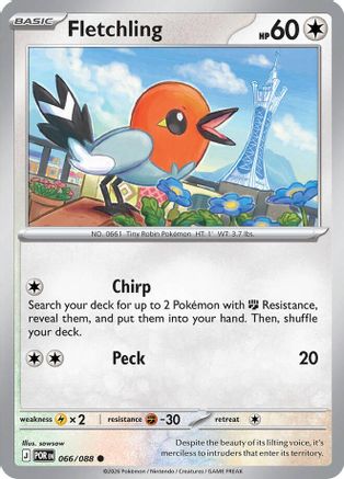 [PKM] Fletchling 066  - Reverse Holofoil ME03 Perfect Order - Common