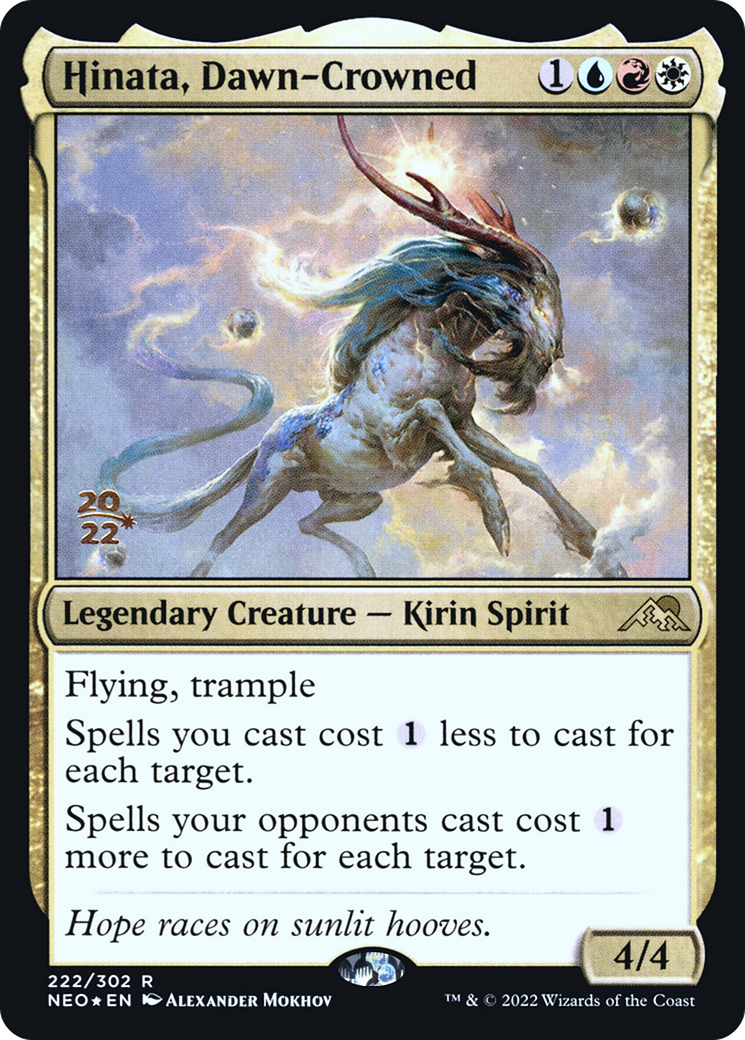 {R} Hinata, Dawn-Crowned [Kamigawa: Neon Dynasty Prerelease Promos][PR NEO 222]