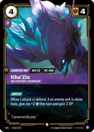 [RFB] Kha'Zix - Mutating Horror (Alternate Art) (Foil) (143a/219) - Unleashed