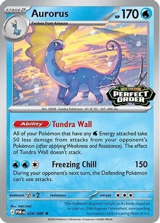 [PKM] Aurorus (Perfect Order Stamped) 024  - Holofoil Miscellaneous Cards & Products - Rare