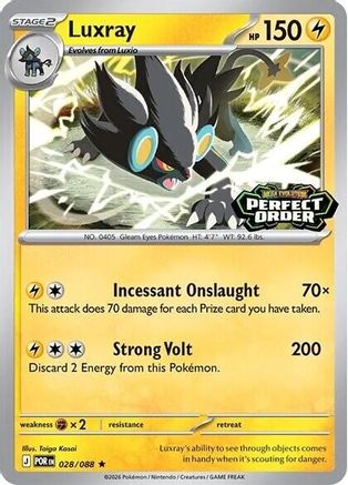 [PKM] Luxray (Perfect Order Stamped) 028  - Holofoil Miscellaneous Cards & Products - Rare