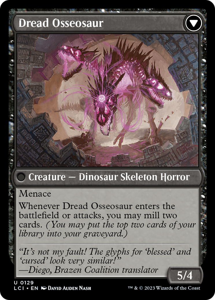 {@C} Visage of Dread // Dread Osseosaur [The Lost Caverns of Ixalan][LCI 129]