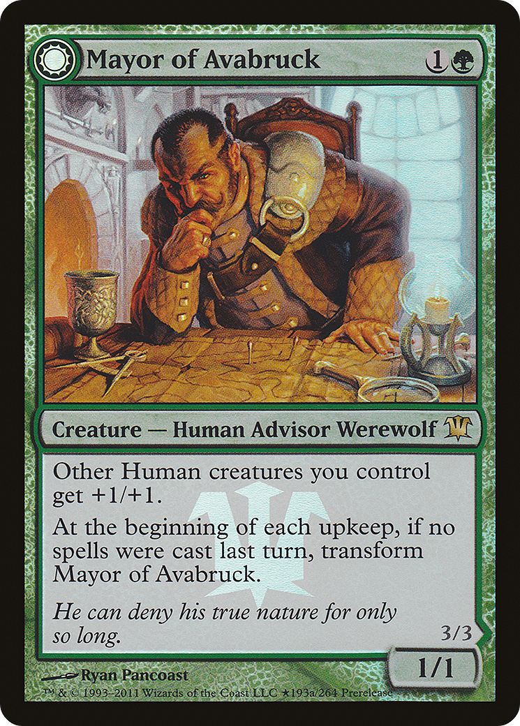 {R} Mayor of Avabruck // Howlpack Alpha [Innistrad Prerelease Promos][PR ISD 193] - Misty Mountain Games