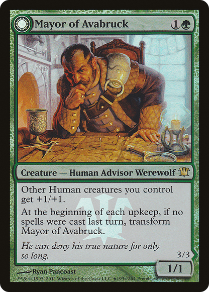 {R} Mayor of Avabruck // Howlpack Alpha [Innistrad Prerelease Promos][PR ISD 193] - Misty Mountain Games