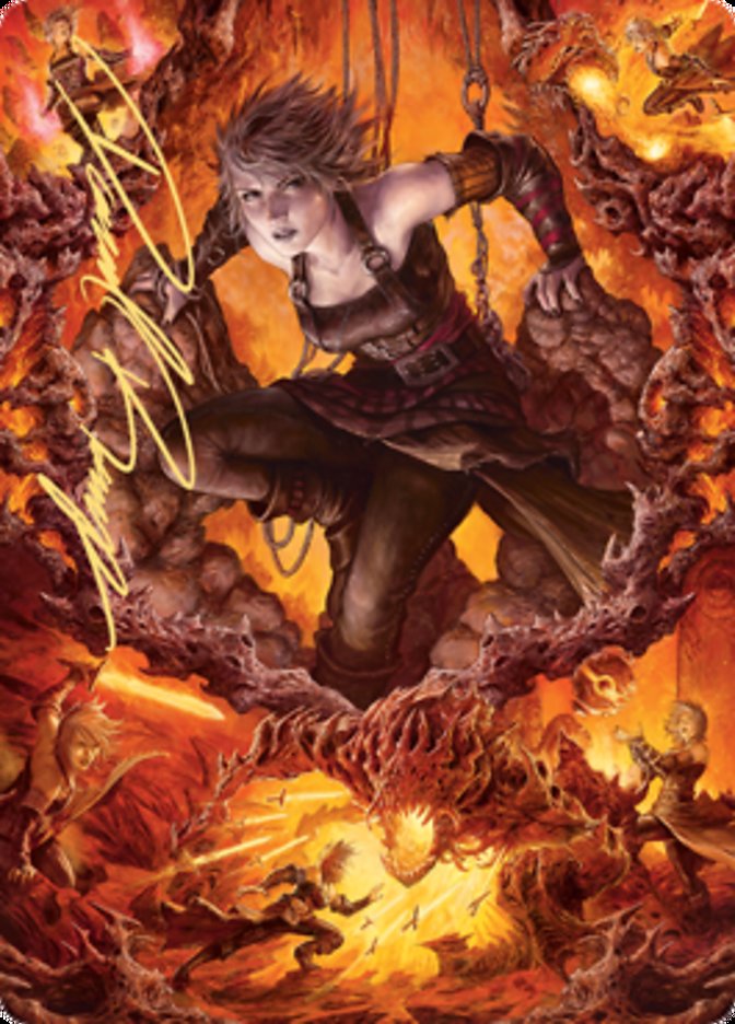 {A} Nahiri, Heir of the Ancients 2 Art Card (Gold-Stamped Signature) [Zendikar Rising Art Series][GS AZNR 004]