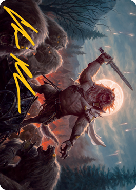 {A} Tovolar, the Midnight Scourge 1 Art Card (Gold-Stamped Signature) [Innistrad: Midnight Hunt Art Series][GS AMID 006]