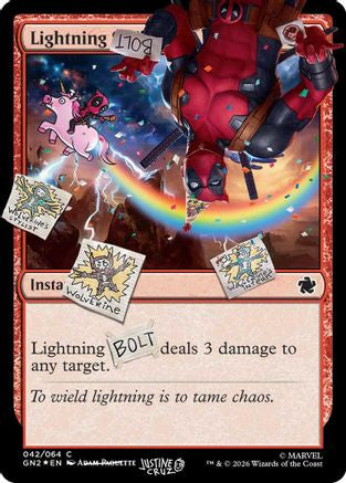 Lightning Bolt (042) (Pool Party Foil) [SLD 042]  Foil