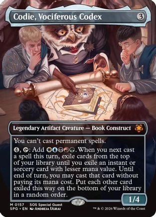 Codie, Vociferous Codex (Borderless) [SPG 157]  Foil