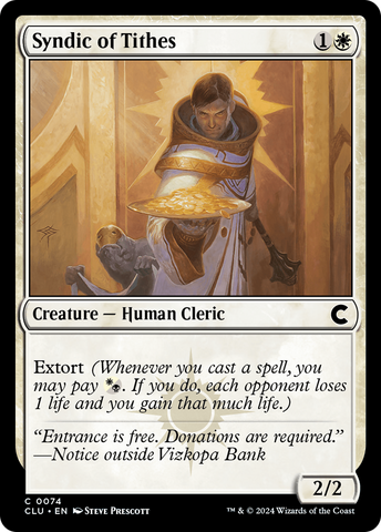 {C} Syndic of Tithes [Ravnica: Clue Edition][CLU 074]
