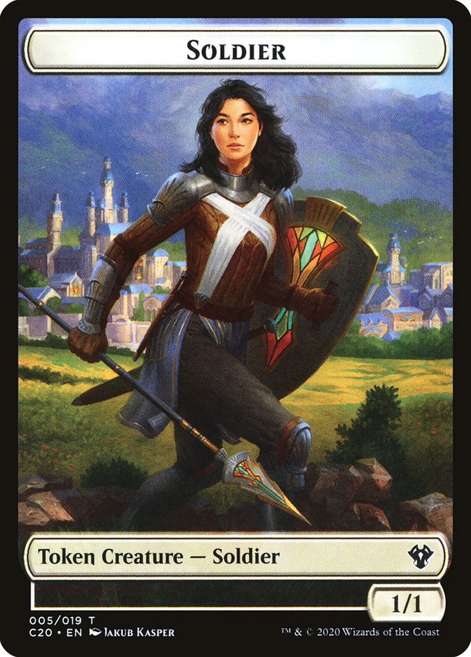 {T} Elemental (003) // Soldier Double-sided Token [Commander 2020 Tokens][TC20 008]