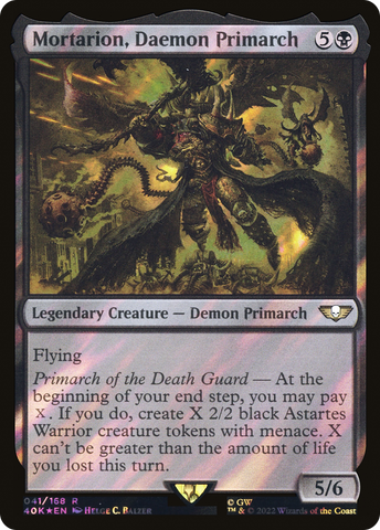 {R} Mortarion, Daemon Primarch (Surge Foil) [Universes Beyond: Warhammer 40,000][SF 40K 041]