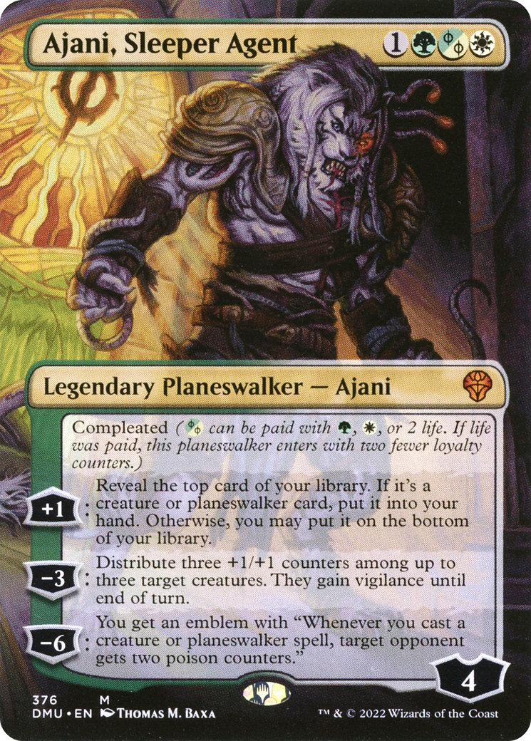 {R} Ajani, Sleeper Agent (Borderless) (376) [Dominaria United][DMU 376]