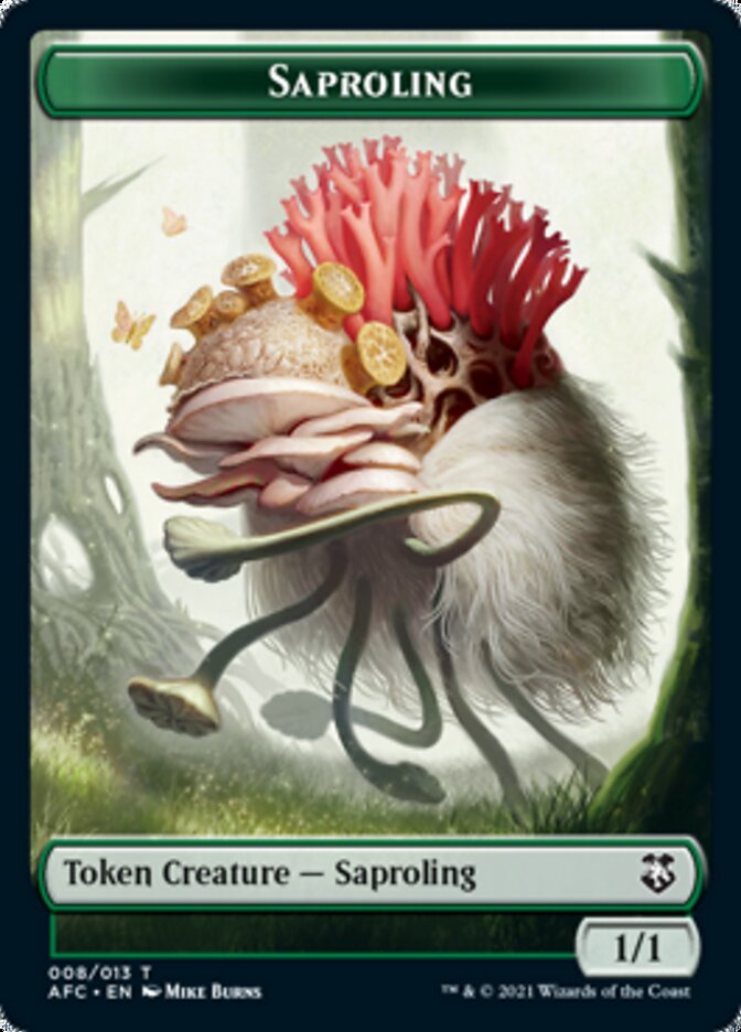 {T} Knight // Saproling Double-sided Token [Dungeons & Dragons: Adventures in the Forgotten Realms Commander Tokens][TAFC 002]
