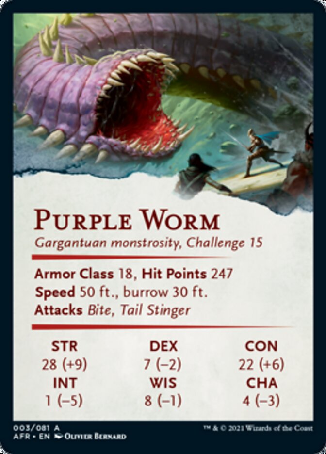 {A} Purple Worm Art Card [Dungeons & Dragons: Adventures in the Forgotten Realms Art Series][AAFR 003]