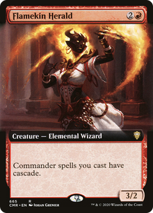 {R} Flamekin Herald (Extended Art) [Commander Legends][CMR 665]