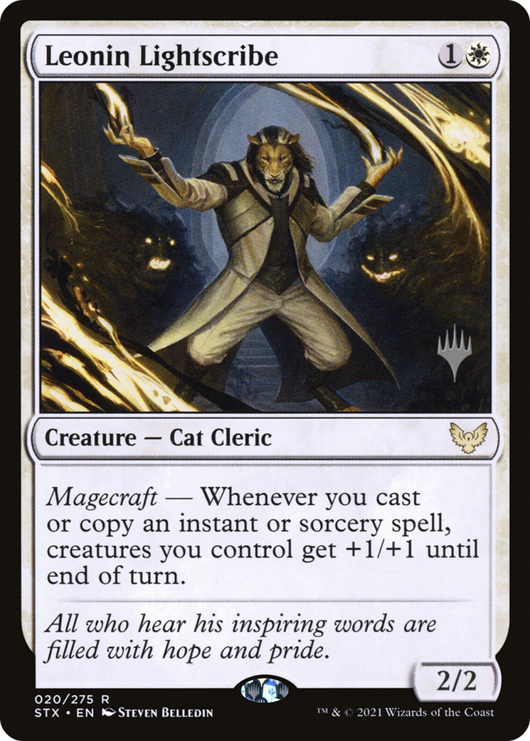 {R} Leonin Lightscribe (Promo Pack) [Strixhaven: School of Mages Promos][PP STX 020]