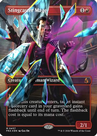 {R} Stingcaster Mage (Borderless) (Facet Foil) (0457) (Foil) [Reality Fracture] [FRA 457]