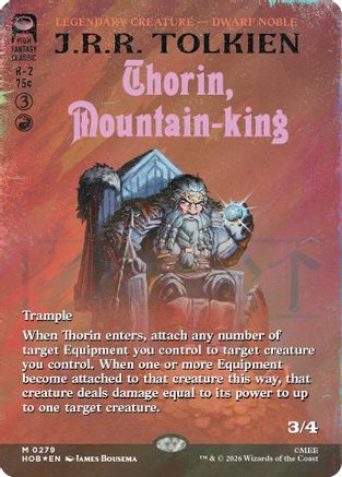 {@@MSC R} Thorin, Mountain-king (Borderless) (Surge Foil) (Foil) [The Hobbit] [HOB 279]